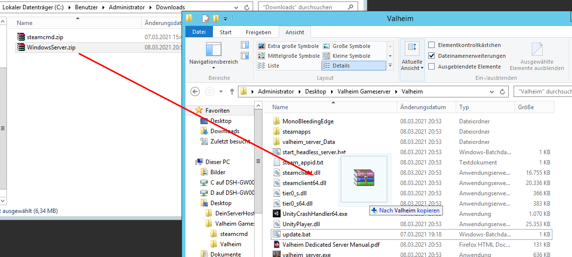 WindowsServer.zip verschieben