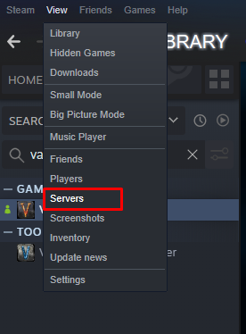 Steam Serverliste öffnen