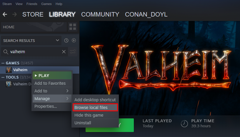 Valheim Browse local files